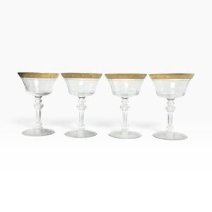 Tiffin-Franciscan “Minton” Set of 4 Coupe Champagne Glasses 5 1/2” 6oz